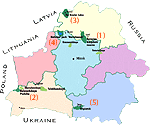 Map of Specially Protected Natural Territories in Belarus